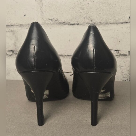 Style & Co. "Freckles" Black Peep Toe Heels - Picture 4 of 15